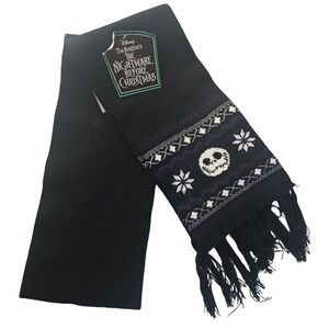 NWT Disney Nightmare Before Christmas Jack Skellington Scarf 60" Knit Fringe‎